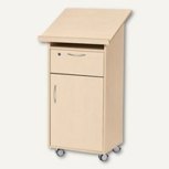 DESKIN Laudatus Stehpult - 120 x 60 x 52,5 cm - mit Tür & Rollen - aus Ahorn - 37 kg