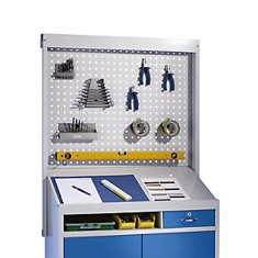 Organisations-Aufsatz für Pultschrank - Lochwand-Aufsatz | 780 x 915 x 30 mm