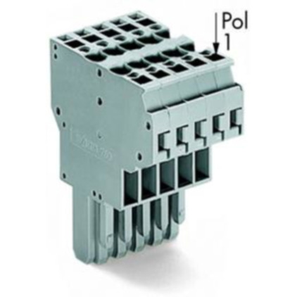 6-polige Buchsenleiste RM 5 mm gerade grau - Modell 769-126