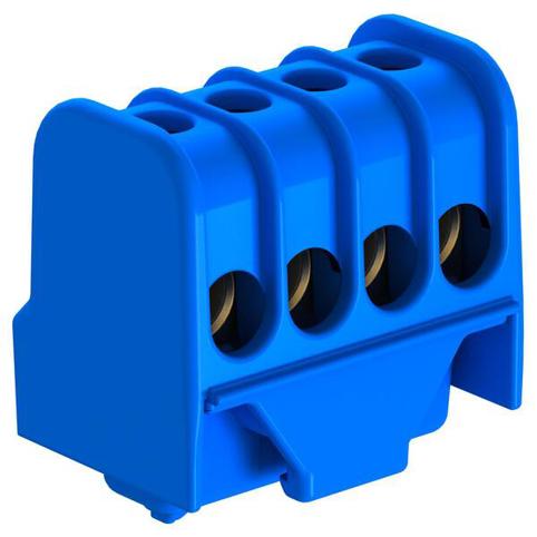 Blau Polyamid Neutralleiterklemme mit Schraubkontakten 4x16mm²