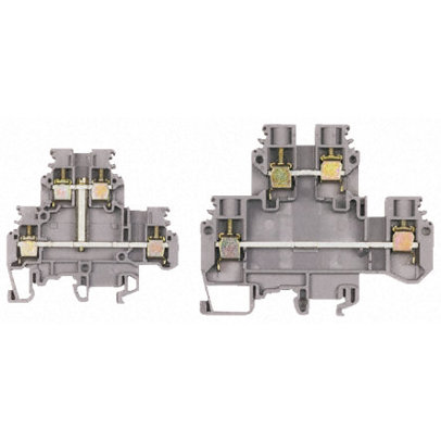 Doppelstock Reihenklemme Zweifach Grau - 6mm², 800V AC / 41A, Schraubanschluss