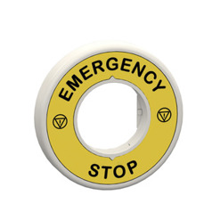 Leuchtendes Not-Aus Schild mit 2 weißen und roten LEDs - 24V - EMERGENCY STOP