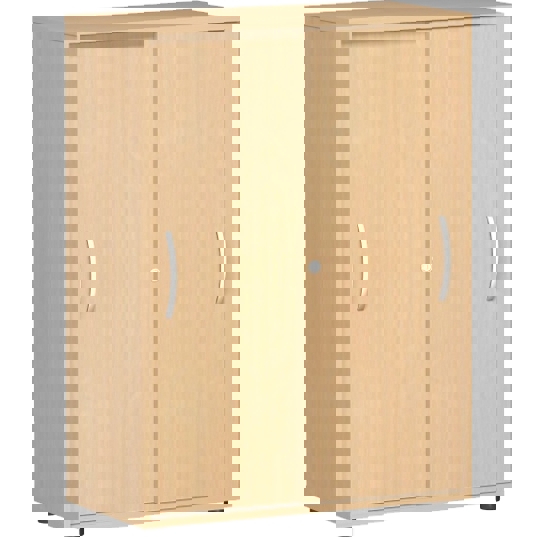 Aktenschrank Schiebetürenschrank 3 OH 800 mit Justierfüßen – Buche, 1104x420x800 mm
