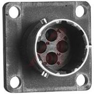UTG 10 Rundsteckverbinder 4-polig Flanschmontage - Crimpanschluss IP65