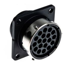 Rundsteckverbinder Stecker 19-polig Flanschmontage | Crimpanschluss IP65 - MIL-DTL-26482